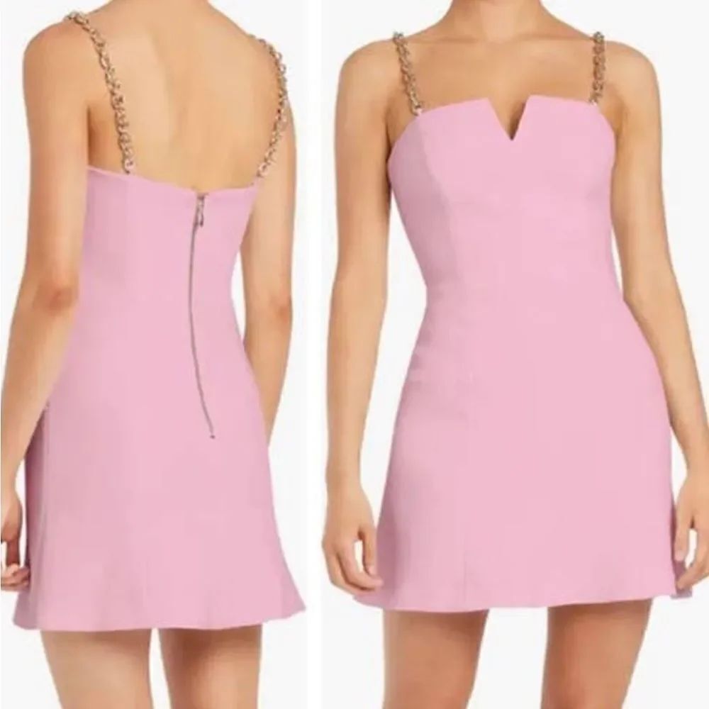 Rebecca Vallance Pierson Chain-Strap Mini Dress Sleeveless Pink Size 4 $580